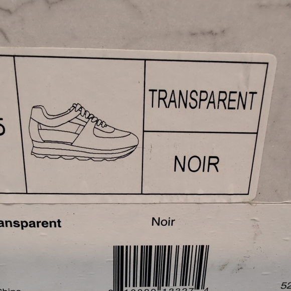 Jessica Rich Women's Stylish Transparent Noir Sneaker Size 35 Black & White - Picture 12 of 14